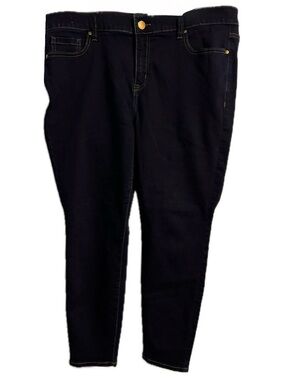 Lane Bryant Dark Wash Skinny Jeans Gold Hardware Plus Size 18